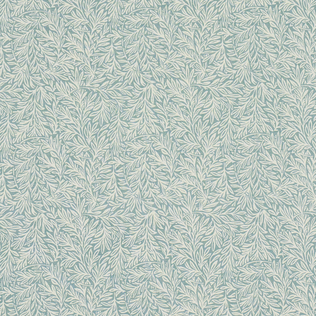 Schumacher Willow Leaf Aqua Fabric - Eade's Wallpaper