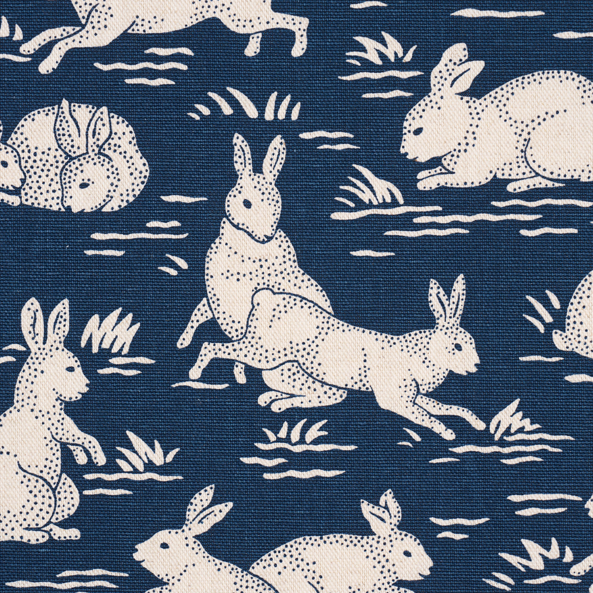 Schumacher 182242 COTTONTAILS in INDIGO Fabric - A COUNTRY L