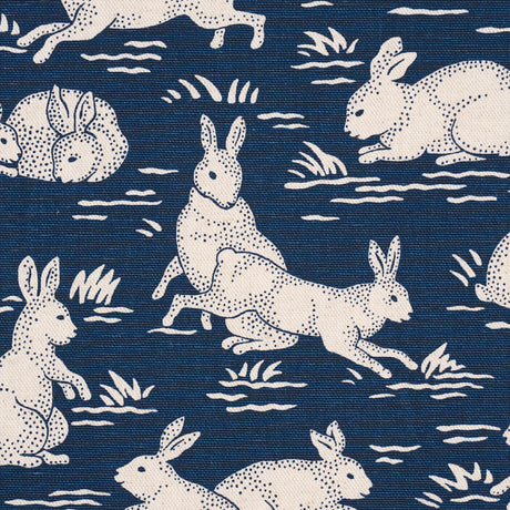 Schumacher 182242 COTTONTAILS in INDIGO Fabric - A COUNTRY L