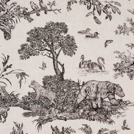 Schumacher 182270 WESTERN TOILE in CARBON Fabric - A COUNTRY