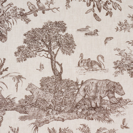 Schumacher 182271 WESTERN TOILE in SEPIA Fabric - A COUNTRY 