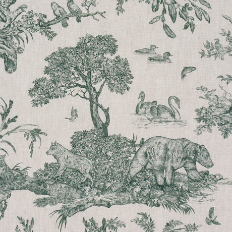 Schumacher 182272 WESTERN TOILE in FOREST Fabric - A COUNTRY