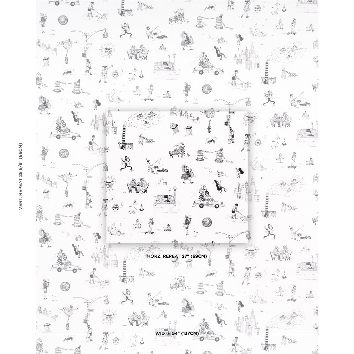 Schumacher Joana Avillez'S Street Scenes Black & White Fabric