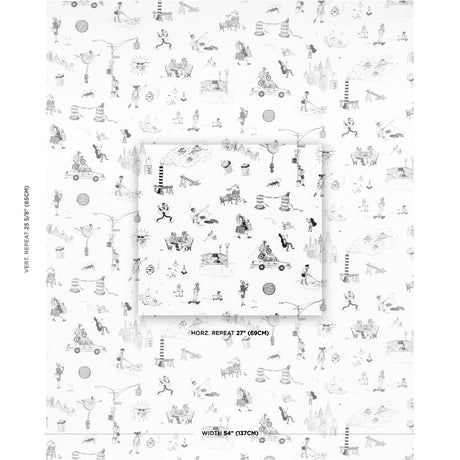 Schumacher Joana Avillez'S Street Scenes Black & White Fabric