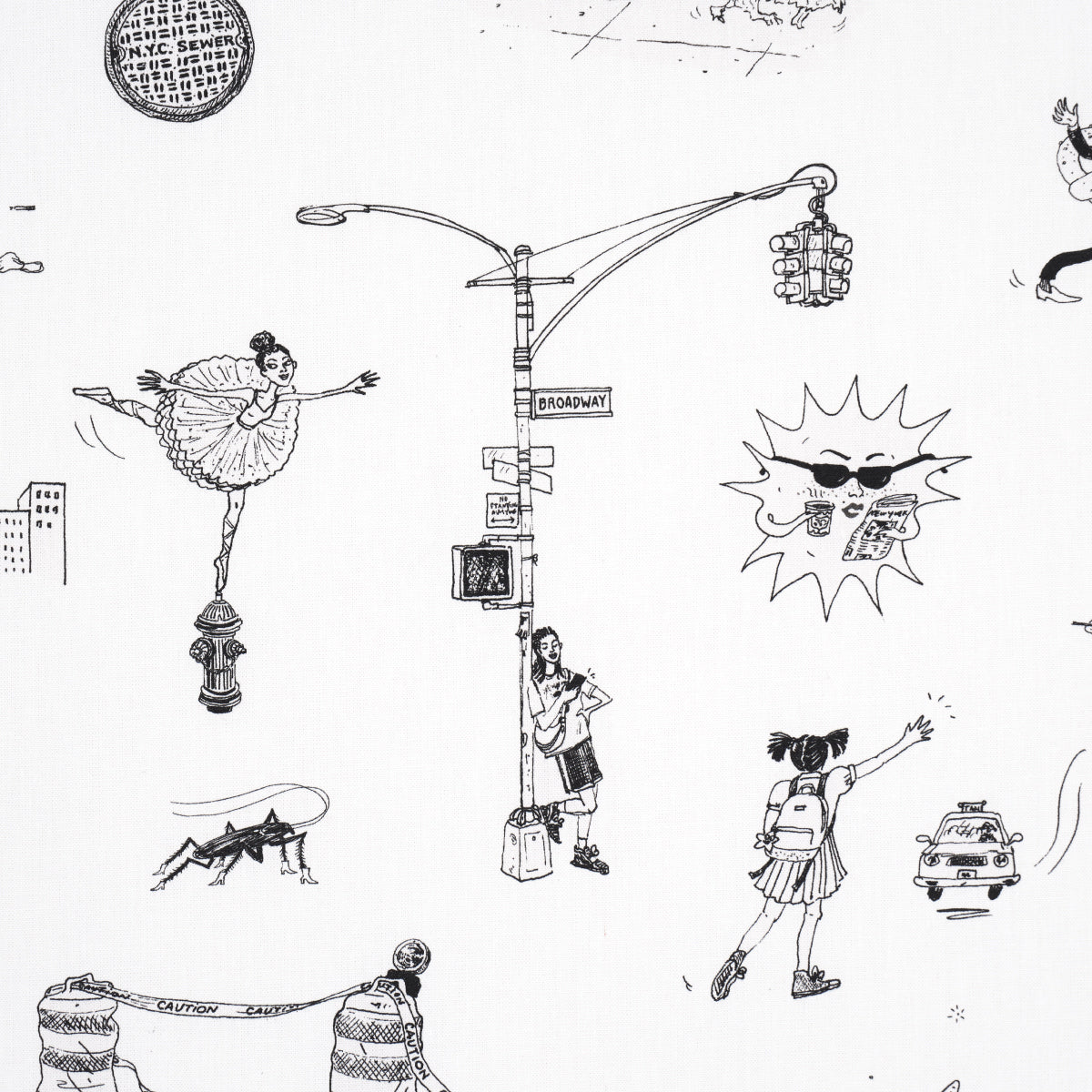 Schumacher Joana Avillez'S Street Scenes Black & White Fabric
