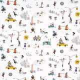 Schumacher Joana Avillez'S Street Scenes Multicolor On White Fabric