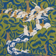 Schumacher 182341 MARGARET SCHLOEMAN'S FOX CHASE in NAVY & G