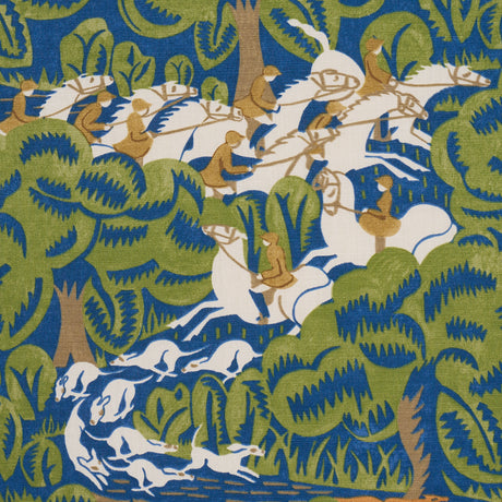 Schumacher 182341 MARGARET SCHLOEMAN'S FOX CHASE in NAVY & G