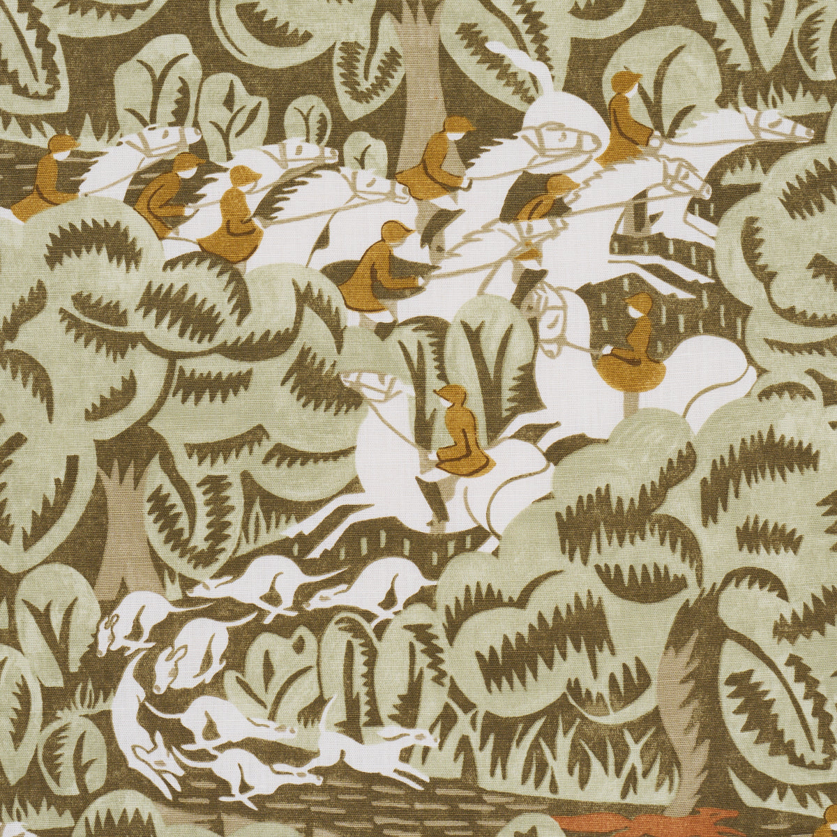 Schumacher 182342 MARGARET SCHLOEMAN'S FOX CHASE in SAGE & S
