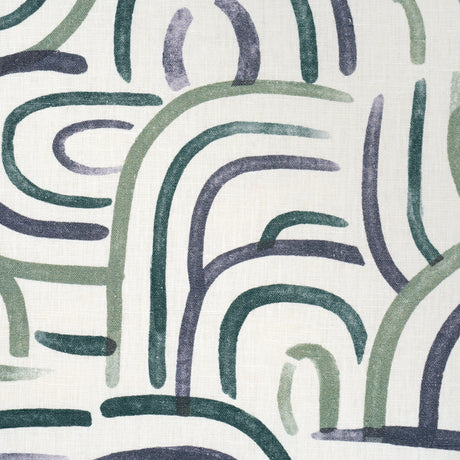 Schumacher 182361 NEW BEAT in BLUE & GREEN Fabric - BACKDROP