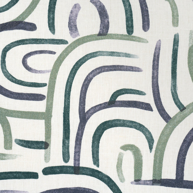 Schumacher 182361 NEW BEAT in BLUE & GREEN Fabric - BACKDROP