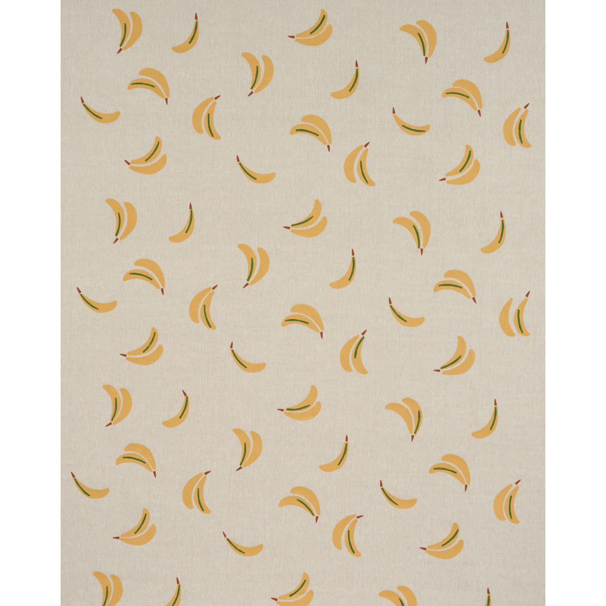 Schumacher Banana Stand Hand Block Print Ochre And Green On Natural Fabric