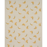 Schumacher Banana Stand Hand Block Print Ochre And Green On Natural Fabric
