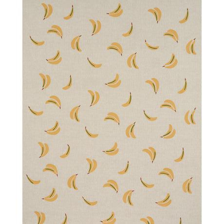 Schumacher Banana Stand Hand Block Print Ochre And Green On Natural Fabric