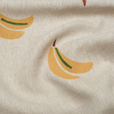 Schumacher Banana Stand Hand Block Print Ochre And Green On Natural Fabric