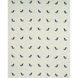 Schumacher Birds Hand Block Print Black On Natural Fabric
