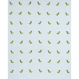 Schumacher Birds Hand Block Print Green On Sky Fabric