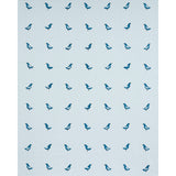 Schumacher Birds Hand Block Print Navy On Sky Fabric