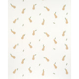 Schumacher Pears Hand Block Print Buff And Sage On White Fabric - Eade's Wallpaper