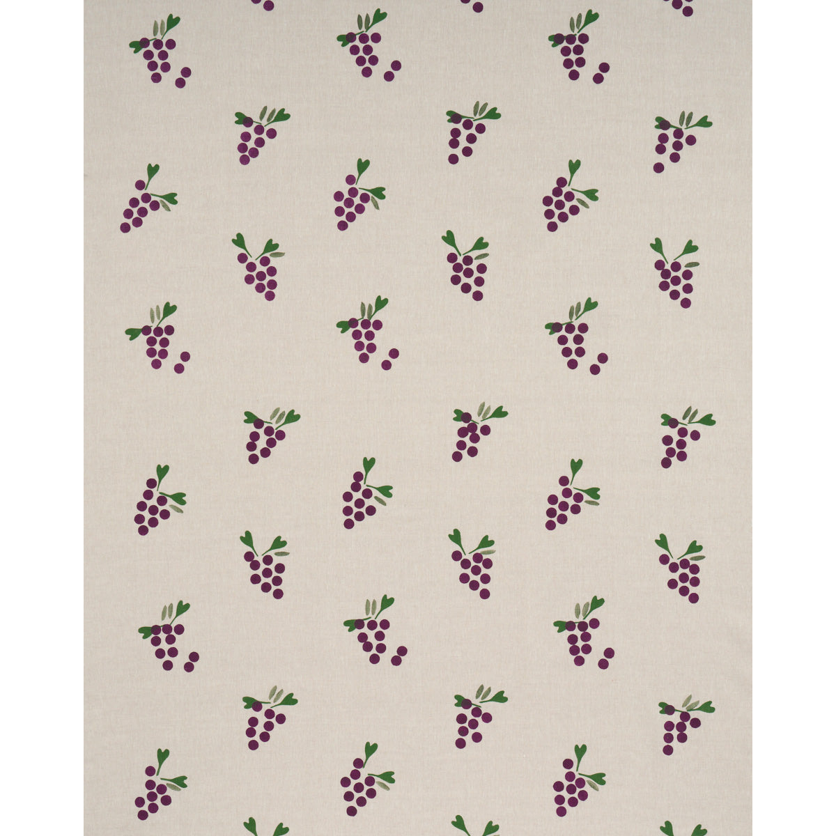 Schumacher Grapes Hand Block Print Purple On Natural Fabric