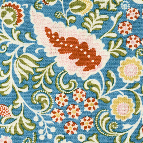 Schumacher 182432 PEGGY PAISLEY in AZURE Fabric - ASHBURY
