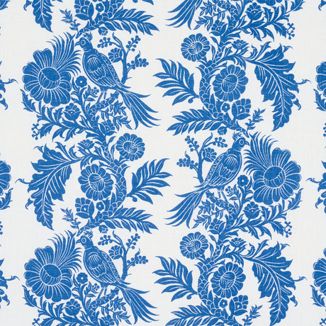 Schumacher 182531 RAVEN WOODS in BLUE Fabric - MARIE-ANNE OU