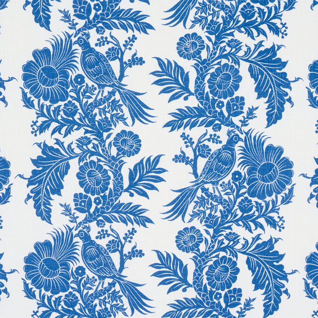 Schumacher 182531 RAVEN WOODS in BLUE Fabric - MARIE-ANNE OU