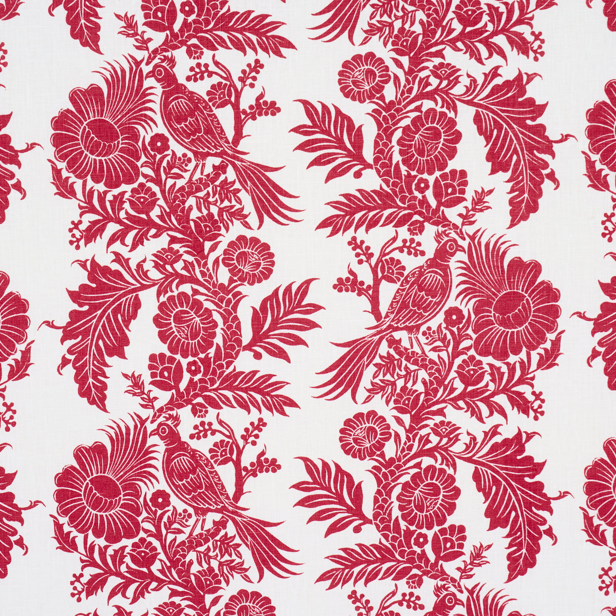 Schumacher 182532 RAVEN WOODS in RED Fabric - MARIE-ANNE OUD