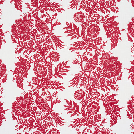 Schumacher 182532 RAVEN WOODS in RED Fabric - MARIE-ANNE OUD