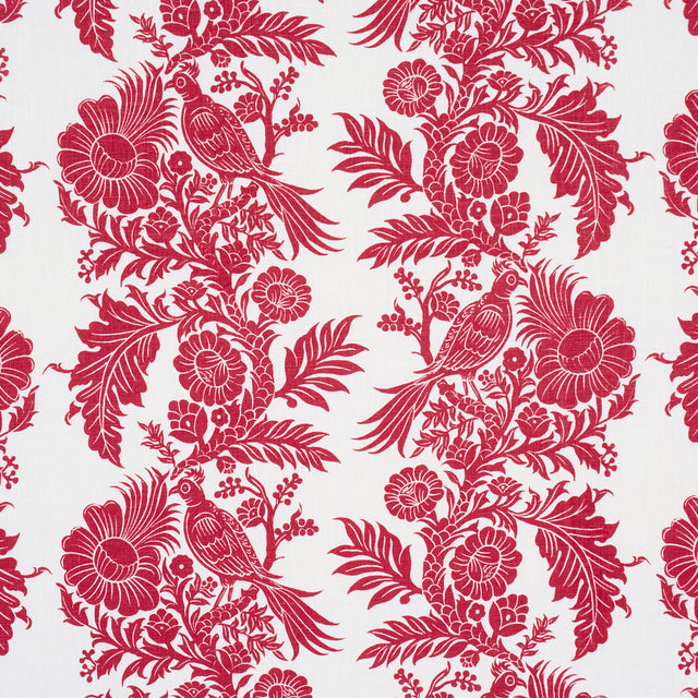 Schumacher 182532 RAVEN WOODS in RED Fabric - MARIE-ANNE OUD