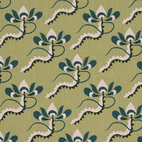 Schumacher 182610 BOMBAY RAINBOW in LEAF Fabric - LAURA GONZ