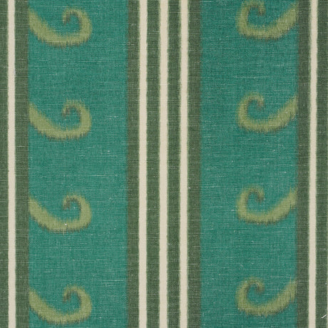 Schumacher 182630 ROMAN REVERIE in TEAL & LEAF Fabric - LAUR