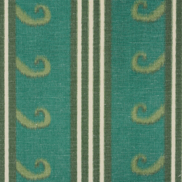 Schumacher 182630 ROMAN REVERIE in TEAL & LEAF Fabric - LAUR