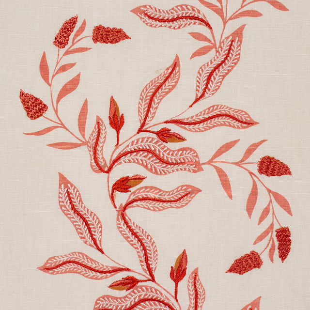 Schumacher 182640 VAGARY VINES in CORAL Fabric - LAURA GONZA