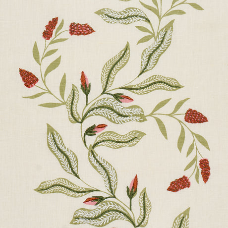 Schumacher 182642 VAGARY VINES in WATERMELON Fabric - LAURA 