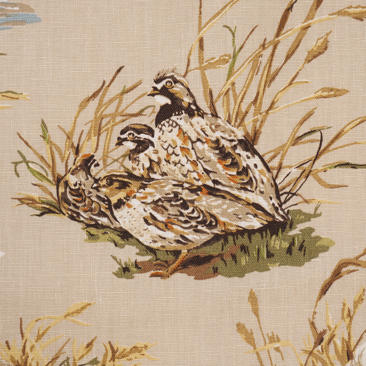 Schumacher 182660 DOG & DUCK in ALABASTER Fabric - A COUNTRY