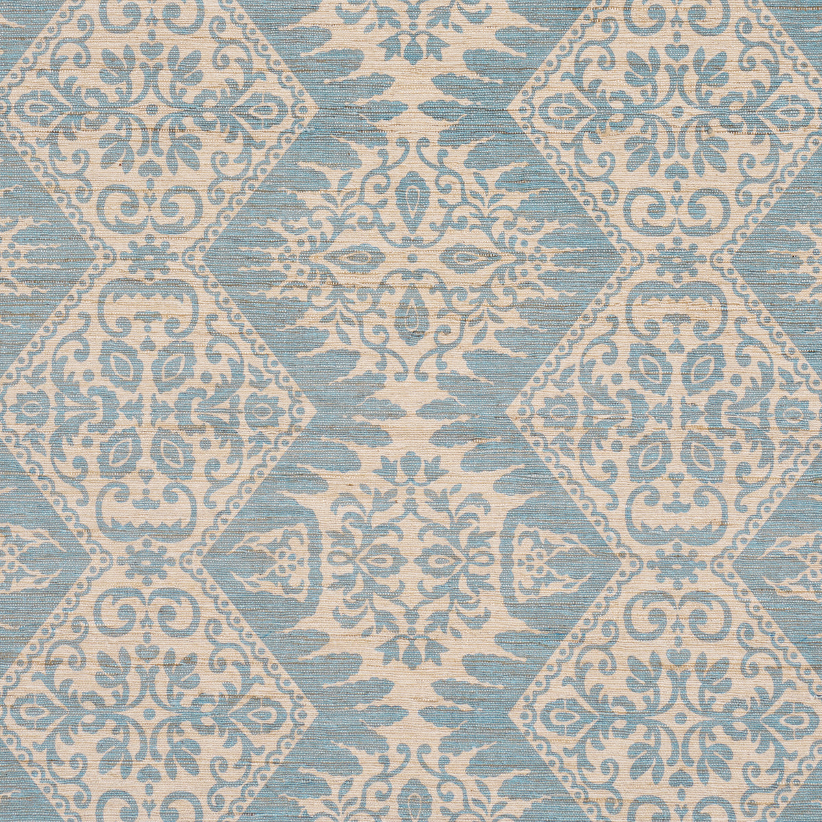 Schumacher 182701 BERKELEY HAND PRINTED SILK in CORNFLOWER F