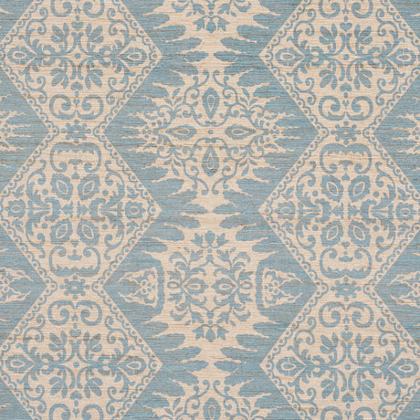 Schumacher 182701 BERKELEY HAND PRINTED SILK in CORNFLOWER F
