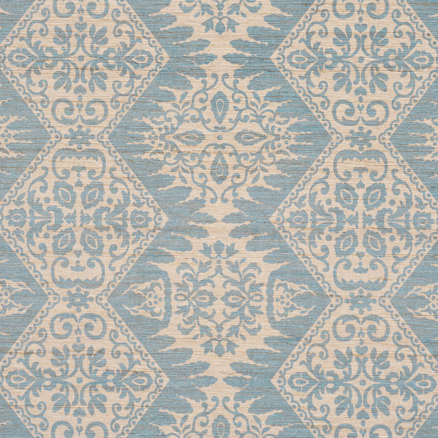 Schumacher 182701 BERKELEY HAND PRINTED SILK in CORNFLOWER F