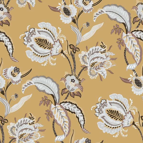 Galerie 18552 Gold Abstract Floral - Eade's Wallpaper