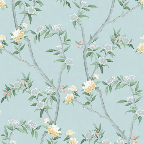 Galerie Spring Blossom Chinoiserie Blue Wallpaper 1900-1
