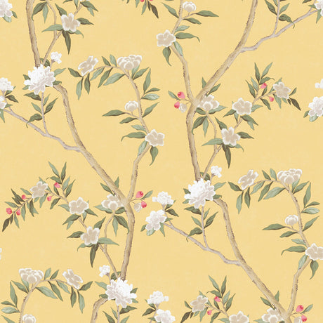 Galerie Spring Blossom Chinoiserie Yellow Wallpaper 1900-3