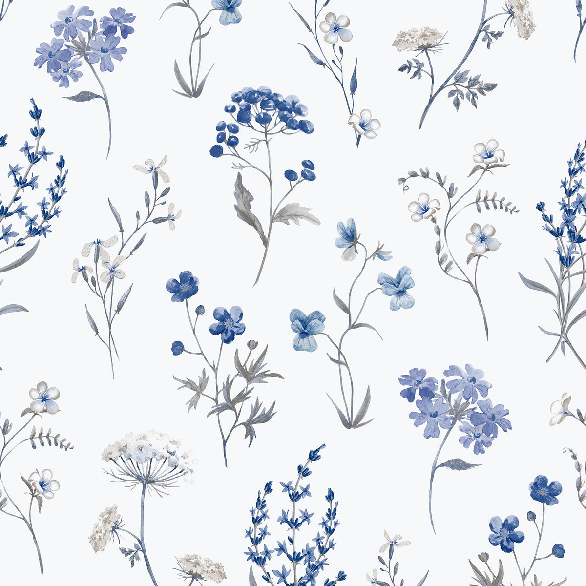 Galerie Spring Blossom BOTANICAL Blue Wallpaper 1901-1