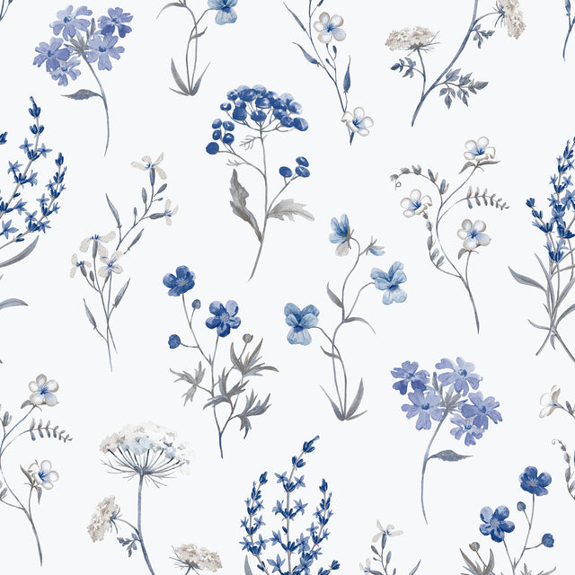 Galerie Spring Blossom BOTANICAL Blue Wallpaper 1901-1