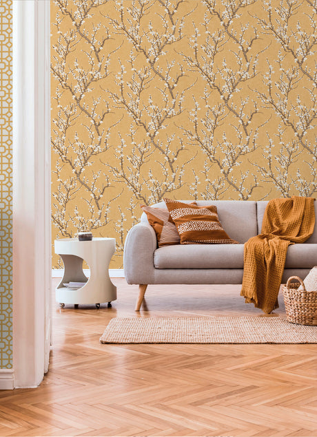 Galerie Spring Blossom Sakura Tree Gold Wallpaper 1903-2