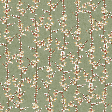 Galerie Spring Blossom Sakura Row Green Wallpaper 1904-4