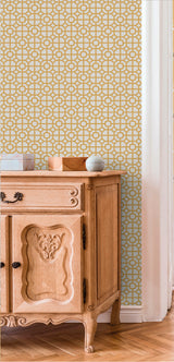 Galerie Spring Blossom Lattice Gold Wallpaper 1908-2