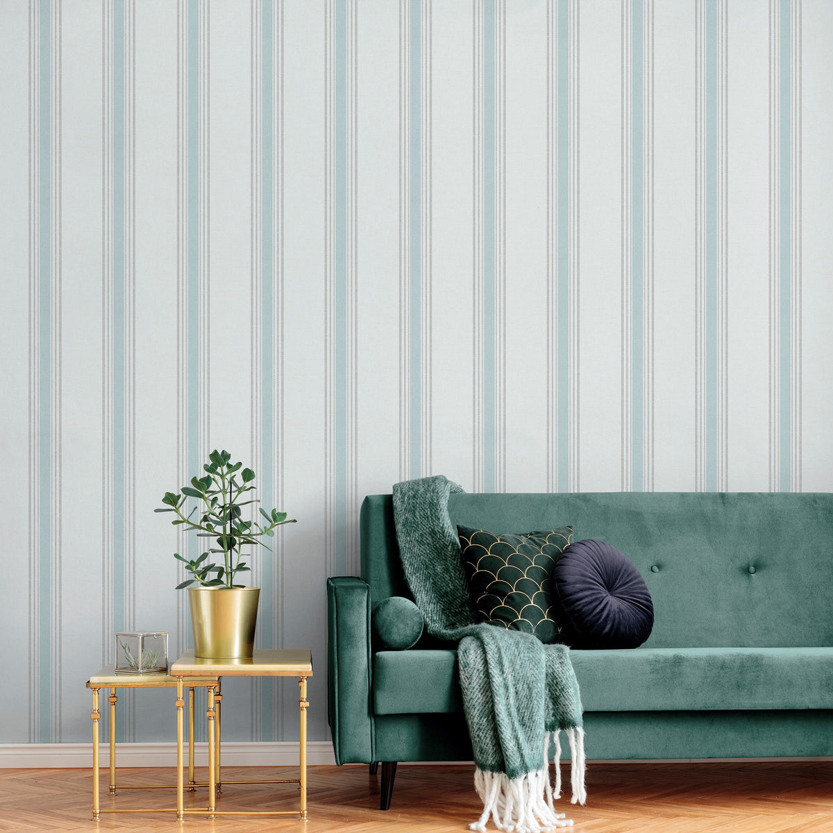 Galerie Spring Blossom STRIPES Black Wallpaper 1909-1