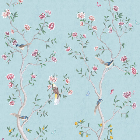 Galerie Spring Blossom Chinoiserie Blue Mural 1911-1