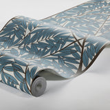 Schumacher Korgpil Mural Blue Wallpaper - Eade's Wallpaper